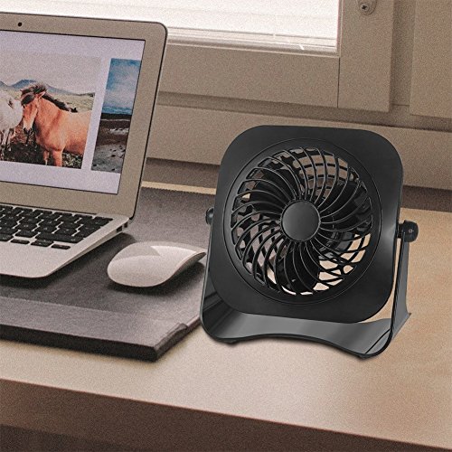 USB Ventilator Mini Ventilator Computer Tischventilator Geschwindigkeit Glamouric Mini Fan Lüfter Schreibtisch Bodenventilator Windmaschine leise 360°Drehbar mit An/Aus-Schalter schwarz - 6