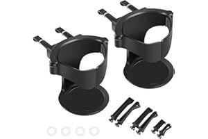 Ticeed 2 Pezzi Portabicchieri Pieghevole Regolabile per Auto, Portabevande Universale Per Auto in Plastica Pieghevole Supporto Bevande, Nero