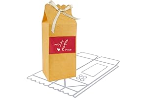 BETESSIN Stanzschablonen Box Schachtel Stanzform Quader Box Stanzbögen Geschenbox Süßigkeitenbox Metall Prägeschablonen Stanzmaschinen Party Geschenk Hochzeit Gastgeschenk Weihnachten B-Stil