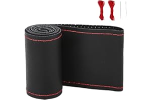 ZATOOTO Funda Volante Coche Cosida, 44-46cm de Encaje en la Cubierta del Volante para el Camión, Transpirable y Antideslizante, 18 in / 45 cm (Rojo)