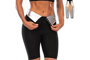 Merlvida Shorts Schwitzhose zum Abnehmen Sauna Sporthose Damen Hose Kurz Hot Thermo Sweat Hosen Schwitz Leggings High Waist Bauch Weg Sportleggins Schwitzen Body Shaper Jogginghose für Gym Laufen Yoga