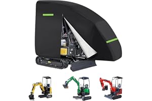 YEARNINGLIFE Baggerabdeckung,Minibagger Abdeckplane,Bagger Schutzhülle, 420D Abdeckung für Minibagger 800-1600kg Regen Schnee Staub Laub UV-Schutz, Wasserdicht Atmungsaktive Bagger Vollgarage baggerplane (Schwarz)