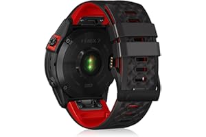 LanQii Silikonowa bransoletka QuickFit 22 mm, kompatybilna z Garmin Fenix 7 / Fenix 6 / Fenix 6 Pro / Fenix 5 Plus, sportowy, silikonowy pasek zamienny do Garmin EPIX 2 / EPIX/Forerunner 955/945/935