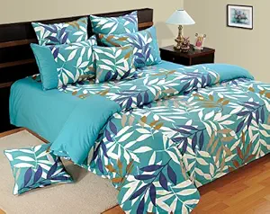 Swayam Shades of Paradise Printed Cotton Single Duvet Cover - Turquoise (TSR01-7701)