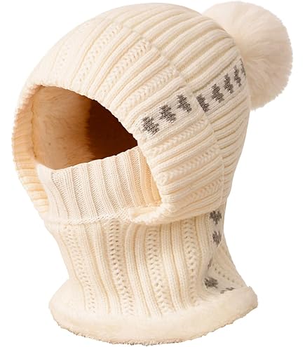 2 en 1 Set Bonnet Écharpe de Cercle Masque Facial Femme Cache-Cou Tour de Cou Thermique Hiver Bonnet Tricoté Epais avec Pompon Cache-Oreilles Anti-Vent Chapeau pour Extérieur Ski Snowboard Cyclisme 2 en 1 Set Bonnet Écharpe de Cercle Masque Facial Femme Cache-Cou Tour de Cou Thermique Hiver Bonnet Tricoté Epais avec Pompon Cache-Oreilles Anti-Vent Chapeau pour Extérieur Ski Snowboard Cyclisme