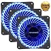 Produktbild upHere novonest Gehäuselüfter PWM 4pin-LED Quiet Edition 120mm High Airflow Blau LED Lüfter,Anti Vibration Gummi Pads