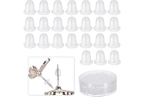 COPTINER chiusure in gomma trasparente per orecchini, a proiettile, in morbido silicone trasparente, chiusura di ricambio per orecchini a perno e chiusure per orecchini, ipoallergeniche