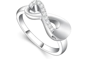 MINICREMATION Cremation Jewelry Urn Ring for Ashes Infinity Crystal Memorial Ring for Human Dog Cat Ashes Stainless Steel Keepsake Ring for Women, Stainless Steel steel, not