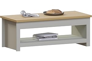 Vida Designs Arlington Coffee Table 1 Shelf Storage MDF Living Room Modern Furniture (Grey)