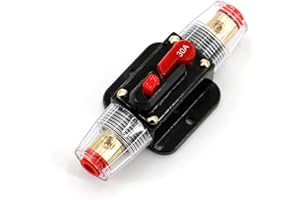 UTSAUTO Circuit Breaker 30Amp Resettable Fuse Circuit Breaker Auto Car Stereo Inline Fuse Holders Inverter, Manual Reset 12V-24V DC for Automotive Marine Boat Audio System Protection