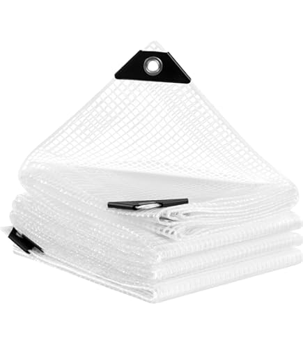 COVALL Afdekzeil, waterdicht, 3 x 6 m, kant-en-klare maat, zeil met metalen oogjes (110 g/m²), uv-bestendig en scheurvast, voor regenbescherming en winterisolatie, tuin, terras, camping, wit
