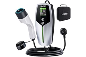 LCLCTEK® 3KW EV Charger Cable Type 2 to 3 Pin Plug 8-meter,Portable UK 3 Pin EV Charger,Electric Car Charger [6/8/10/13A],Car-Charger with LED Display, IP65 Waterproof,Type 2 Cable EVs and PHEV