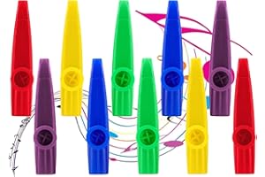 HICHUANG 10 Pcs Kazoos Musical Instruments with Kazoo Flute Diaphragms Children Music Instruments Kids Kazoos for Gift Prize and Party Favors