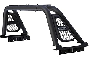 KNAWIER Sport Bar Roll Bar for Full Size Pickup Truck, Adjustable Black Chase Rack Compatible with Ram 1500/2500/3500,Silverado,Tundra,F-Series,Sierra,Titan&Titan XD,Light Mounts