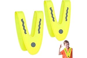 Guanyj Gilet Jaune Enfant,2 Pcs Gilet Réfléchissant pour Enfants,Gilet de Sécurité pour Enfant,Gilet Reflechissant,Haute Visibilité Gilet,Convient Aux Enfants, Lavable, Jaune Fluo, 10 ans