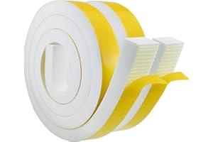 STORYSTORE Samoprzylepna taśma uszczelniająca, piankowa, biała, 25 mm (szer.) x 20 mm (wys.), samoprzylepna guma porowata, do okien, odporna na warunki atmosferyczne, antykolizyjna, izolacja akustyczna (2 m długości x 2 rolki)