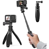 TELESIN Aksiyon Kamerası Mini Tripod Selfie &Ccedil;ubuğu | Kompakt ve Taşınabilir, Hızlı &Ccedil;ıkarılabilir Selfie Stick, GoPro, Osmo Ac
