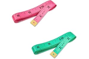 Alfya Tape Measure (2-Pack) Suitable for Measuring Body –Soft Sewing Tape 2-Sided - 60 Inches & 150 cm-Tailor Clothing Tape for Body Measurements -Dual Sided Tape -Multi Colour & Pack (Green & Pink)
