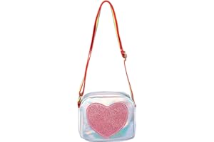 APRADAS Girl Shoulder Bag Handbags Love Heart Shape, Kids Girls Coin Purse Crossbody Bags Little Princess Shoulder Bags Rainbow Shoulder Strap For Shopping School Travel