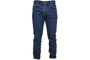 MASTINO Jeans Uomo 5 Tasche Invernale Imbottito in Pile Caldo Foderato Elastico 46-60 Termico Chiaro a Vita Alta Denim