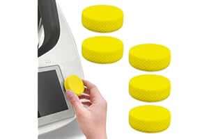 UTEFIF 5pcs Funda de silicona con interruptor compatible con Thermomix TM6,accesorio para Vorwerk TM6, interruptor de protección y decoración（Amarillo）