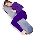 Byre ®Pregnancy Pillow - Full Body Maternity Pillow - Premium Memory Foam Pillow - Hypoallergenic Nursing Maternity Support Pillow - Back Neck & Leg Pain Relief Grey Soft Velvet - Narrow Long Pillow