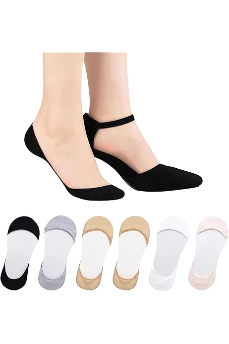 Calzini Invisibili Donna Con Tallone Antiscivolo - 8 Paia, Cotone Traspirante, Taglia 4-7 UK - Foto 8