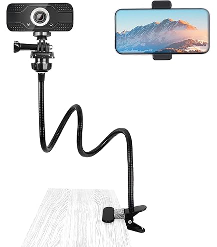 Supporto Per Webcam E Telefono SUNNINGUP | Braccio Flessibile A Collo D'Oca Per Logitech E Altri Dispositivi