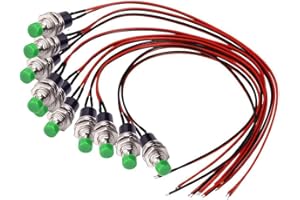 Donjon Interruttore a pressione momentanea,Interruttore Pulsante Momentaneo (con filo da 20 AWG), mini pulsanti, SPST ON/OFF per auto, PC, lampada da tavolo (10 pezzi).