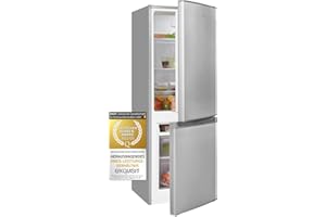 Exquisit Kühl Gefrierkombination KGC232-60-E-040E silber | 173 L Volumen | Kühl-Gefrier-Kombination Türanschlag wechselbar | Temperaturregelung | Kühlgefrierkombination freistehend