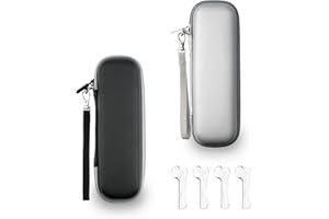 YoHyien 2 Sztuki Etui Podróżne na Szczoteczkę Elektryczną do Oral B iO/Oral B Pro/Philips Sonicare, Przenośny Uchwyt na Szczoteczkę Elektryczną, Twarde Etui na Podróż (Biały + Srebrny)