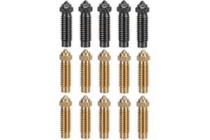 Cavabia Cavabien 15 pièces Buses Multi-Tailles, pour imprimante 3D Neptune 4 Plus/Max, Buses Hotend en Laiton et Buses durcies 0,2/0,4/0,6/0,8/1,0 mm