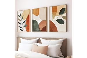 GLWDMH 3 delar 30 x 40 cm bohemiska botaniska geometriska abstrakta canvasmålningar, väggkonstaffisch och tryck, väggbild för