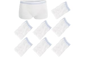 FUIPVGI 7 Pezzi Mutandine Postpartum, Confezione da Slip Postpartum, Mutandine in Rete Postpartum, Slip da Donna Postpartum Usa e Getta per Uso Quotidiano,Maternità,Incontinenza,Viaggio (Bianco)