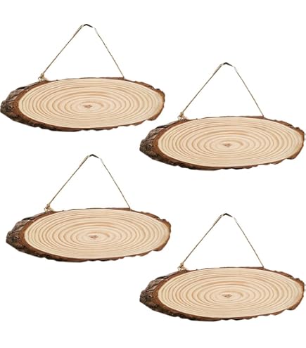 50 Fette Di Legno Ovali Grezze Per Artigianato - Decorazioni Fai Da Te, 6x3x0.2 Cm - Foto 8