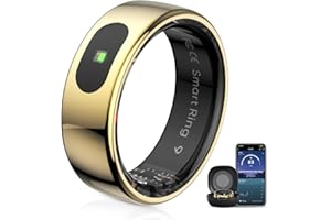 UOUNEACO LED Touch Smart Ring for Women Men- Fitness Tracker with Heart Rate, Blood Oxygen, Sleep Tracker, Step Counter, 5ATM Waterproof, Touch Control Music/Video, No Subscription Fee for iOS/Android