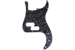 Musiclily Pro 13 Löcher P Bass Pickguard P-Style Bässe Schlagbrett für MIJ Fender Japan 4-Saiter Precision Bass,4 lagig Black Pearl