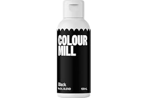 THE BAKED STUDIO Colour Mill Colorant alimentaire à base d'huile en vrac Noir 100 ml