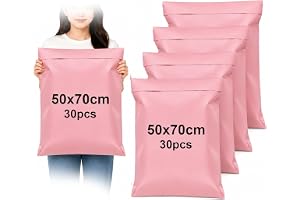 XRXYMQ Postkuvert 50 x 70 cm, paket med 30 rosa | Fraktpåsar För Kläder, Ogenomskinliga, Självhäftande Postpåsar, Vattentäta
