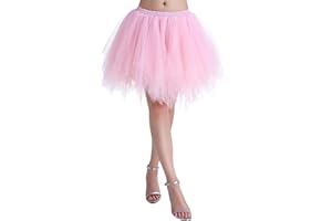 CHICWIND Karneval Damen 80er Puffy Tüllrock Tütü Röcke Tüll Petticoat(MEHRWEG)