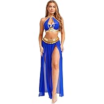 Moggemol Damen Bauchtanz Kostüm Set - Orientalisches Tanz Outfit Mit Crop Top Und Rock