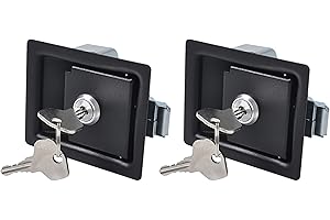 TORCARVH RV Trailer Lock - Trailer Toolbox Locks Paddle Handle Lock Anti-Theft Paddle Locks for RV Trailer (Black, 2 Pack)