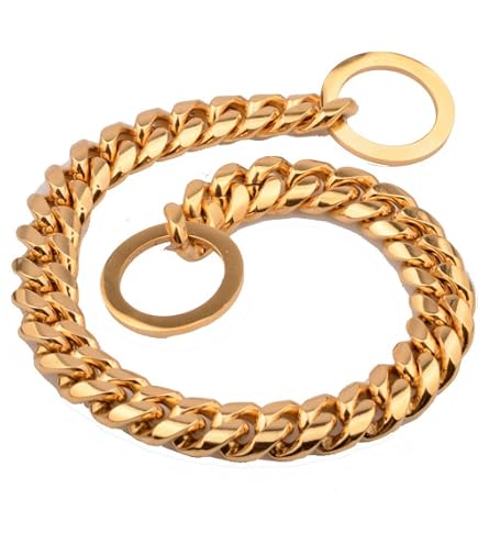 thumbnail image 2 of 10.5/12mm Curb Link Silver Tone 316L Stainless Steel Pet Dog Chain Collar Heavy 2 of 12