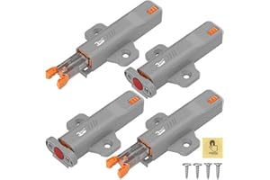 Jiayi Push Open Door Latch, Spring Release Latch 4 Pack Push Open Door Hardware for Cupboard Grey Touch Open Latch RV Drawer Push Door Catch for Closet Wardrobe Closure Spring Push Latch Roller Catch