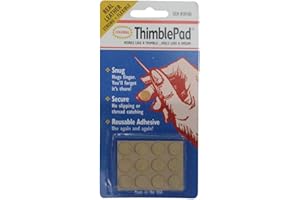 Colonial Needle Thimblepads-12/Pkg - 12 wiederverwendbare, selbstklebende Leder-Pads für Handarbeiten - Nähset - Erwachsener - Unisex - Braun - Modern - Ganzjährig - Faltbar: Nein