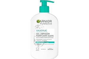 Garnier Skin Active, Pure Active Gel limpiador Hidratante con Ácido Hialurónico, Ceramida y Arcilla elimina impurezas, grasa y maquillaje