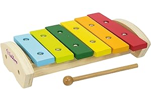 Eichhorn Toy Xylophone for Kids | Childrens Multicolour Xylophone comes with drumstick and with 6 Colourful Wooden notes | For Ages 2+