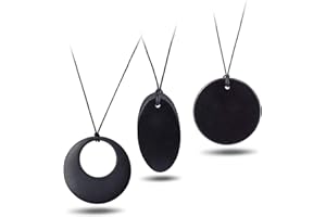 Heka Naturals Ensemble de Pendentifs avec Collier en Cristal de Shungite - Bijoux Spirituels et Collier de Chakra - Bijoux à la mode Collier - Cristaux de Guérison pour Protection