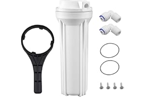 Geekpure Carcasa de filtro de ósmosis inversa de 10 pulgadas para sistema RO -1/4" entrada/salida - para Fitlers de 2.5" x 10"