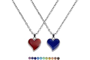 ALHWXCH2 Farbwechsel Halskette Stimmungskette Stimmung Anhänger Stimmung Halsketten Herz Mood-Anhänger Gefühl Halskette Emotion Halskette Gefühl Temperatur für Vintage Schmuck Zubehör Geschenk Unisex 2 Stück